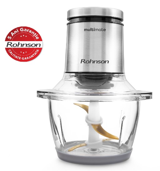 Chopper Rohnson R5115 Multimate, 700W, bol sticla 1,2L, 4 cuțite de titan, 70 dB