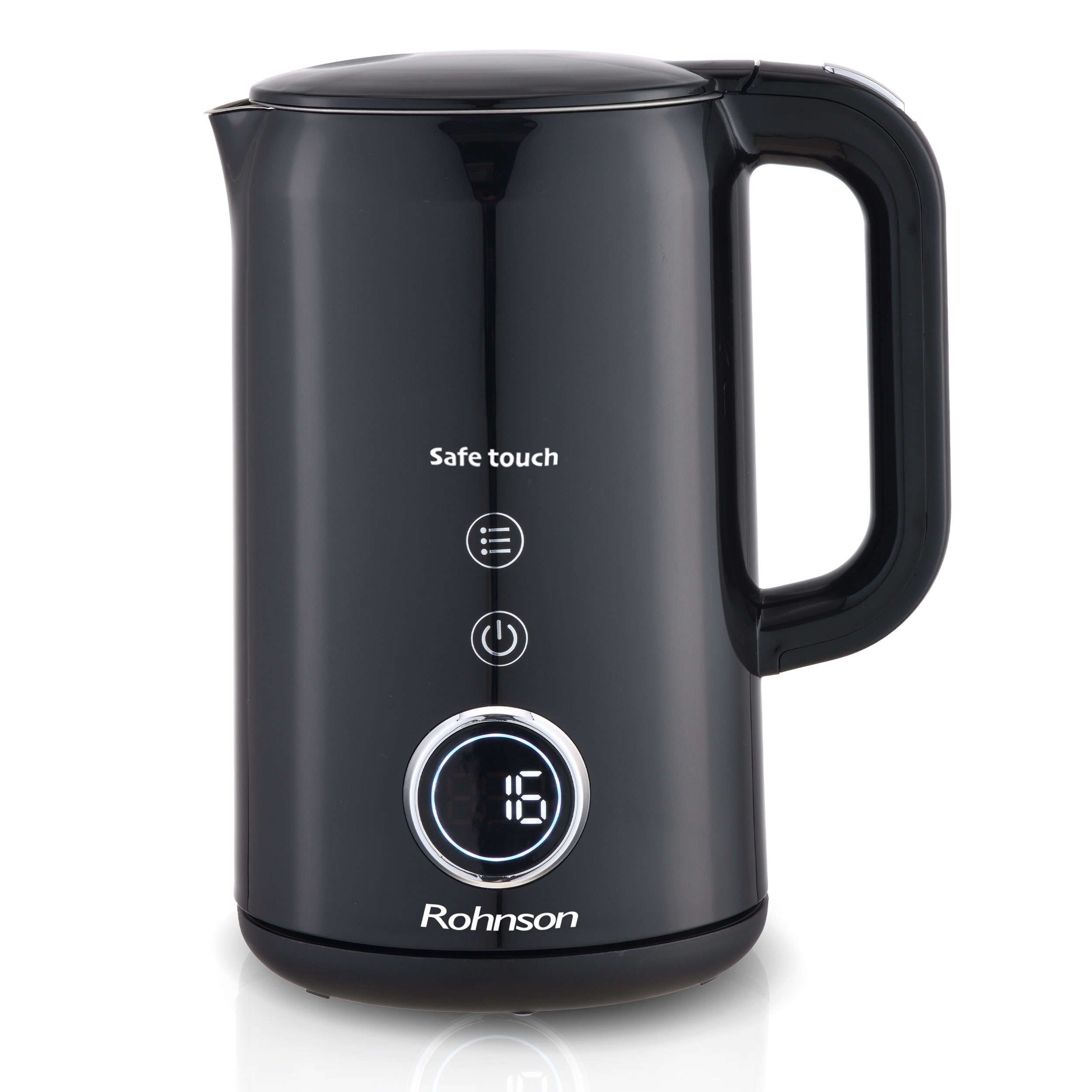 Cana fierbator, Rohnson R7522, Double Wall, 2200W, 1.7L, oprire automata, 2h functie pastrare cald, deschidere automata a capacului, 7 niveluri de