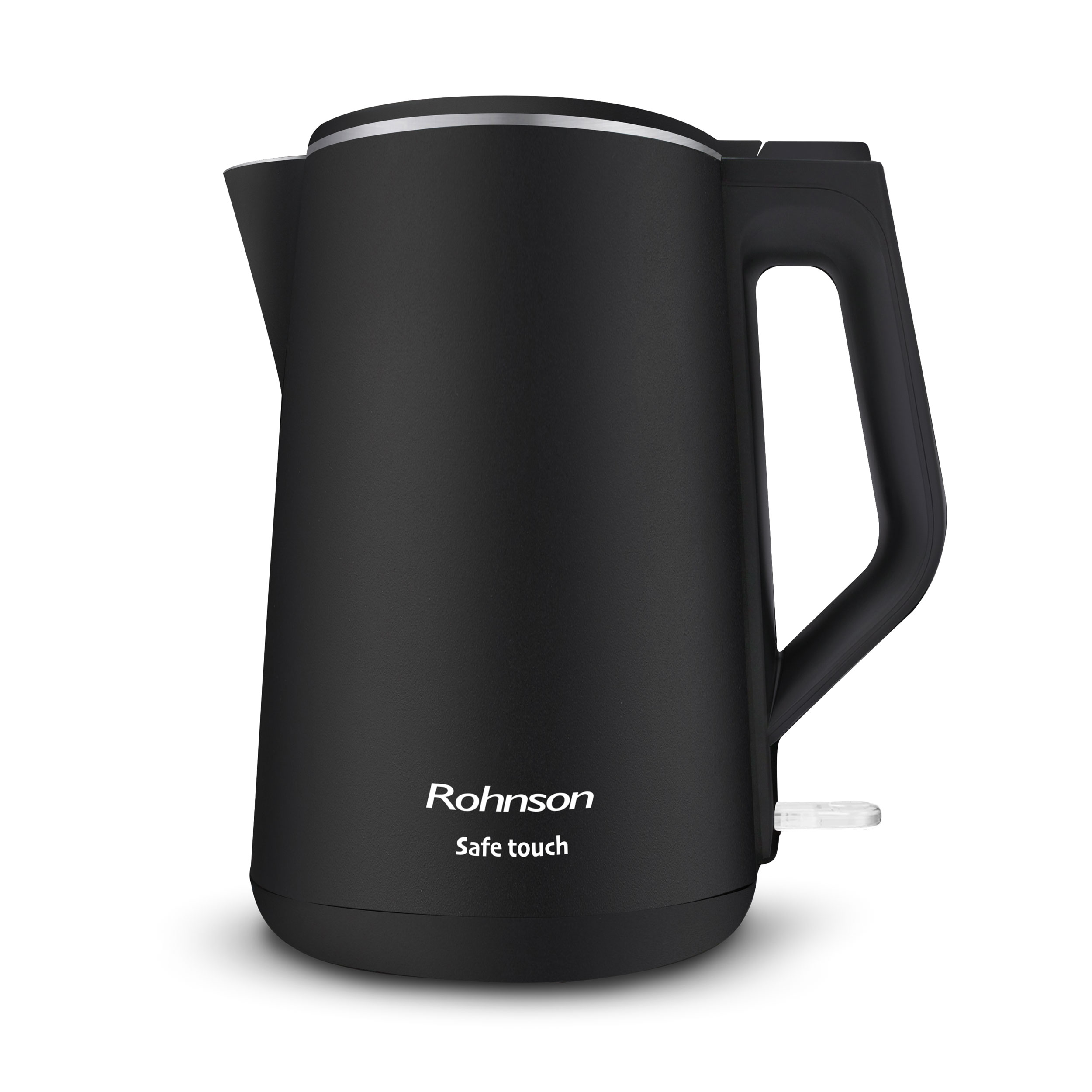 Fierbator electric Rohnson R7528, „Safe touch”, 2200 W, 1,5 L, baza rotunda pivotanta 360°, oprire automata, protectie supraincalzire, Negru