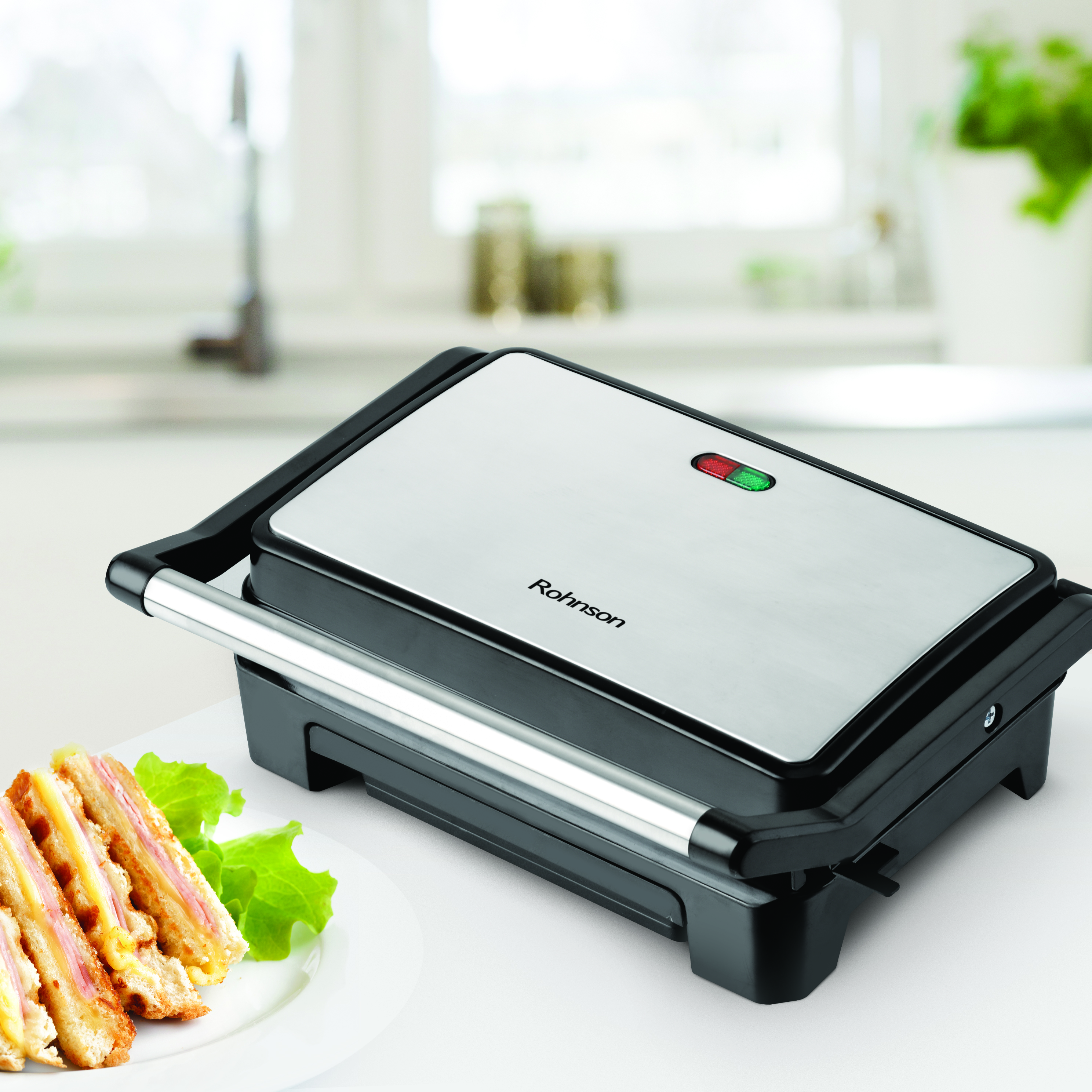 Panini grill, 800W, placi ceramice, Rohnson R2105
