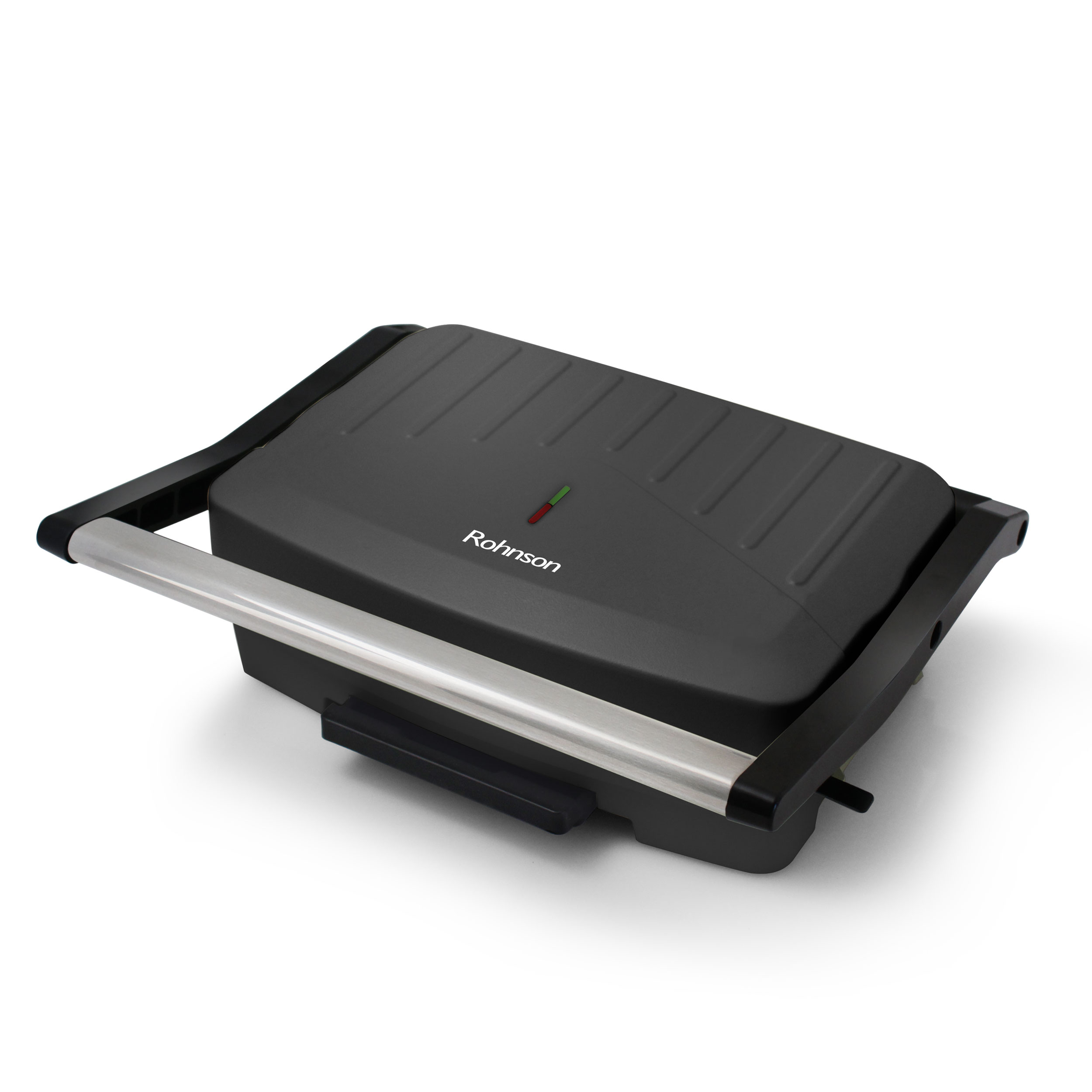 Sandwich maker Rohnson R2122B, 23x15 cm, 1000W, finisaj antiamprenta, deschidere 105°, negru