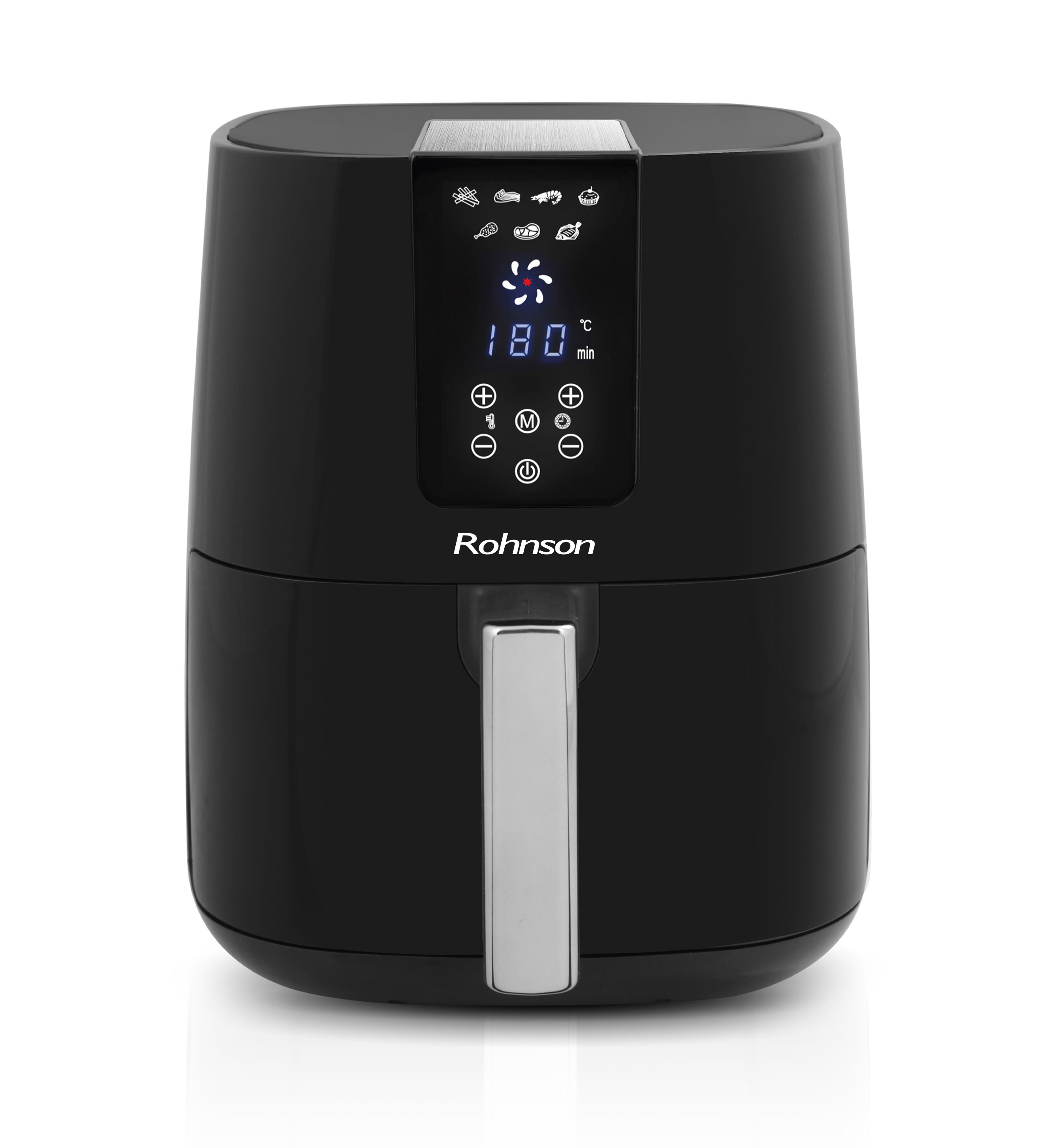 Friteuza cu aer cald Rohnson R2851, 1300W, 4 L, 7 programe automate, timer 60 min, 80-200 °C, maner termoizolat, protectie supraincalzire, oprire 