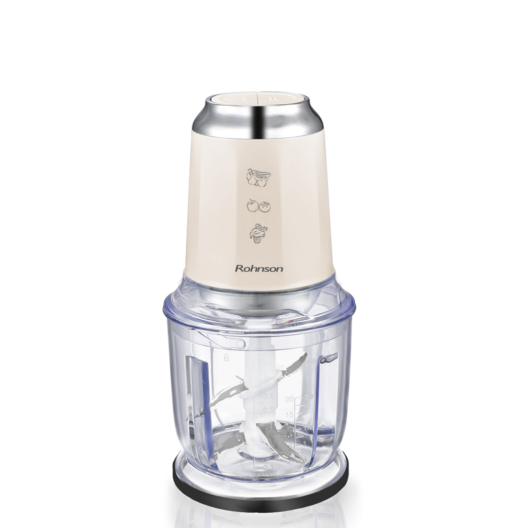 Chopper Rohnson R518C, 600W, 0,6 L, 6 cuțite de inox, 2 viteze, 85 dB, arbore metalic