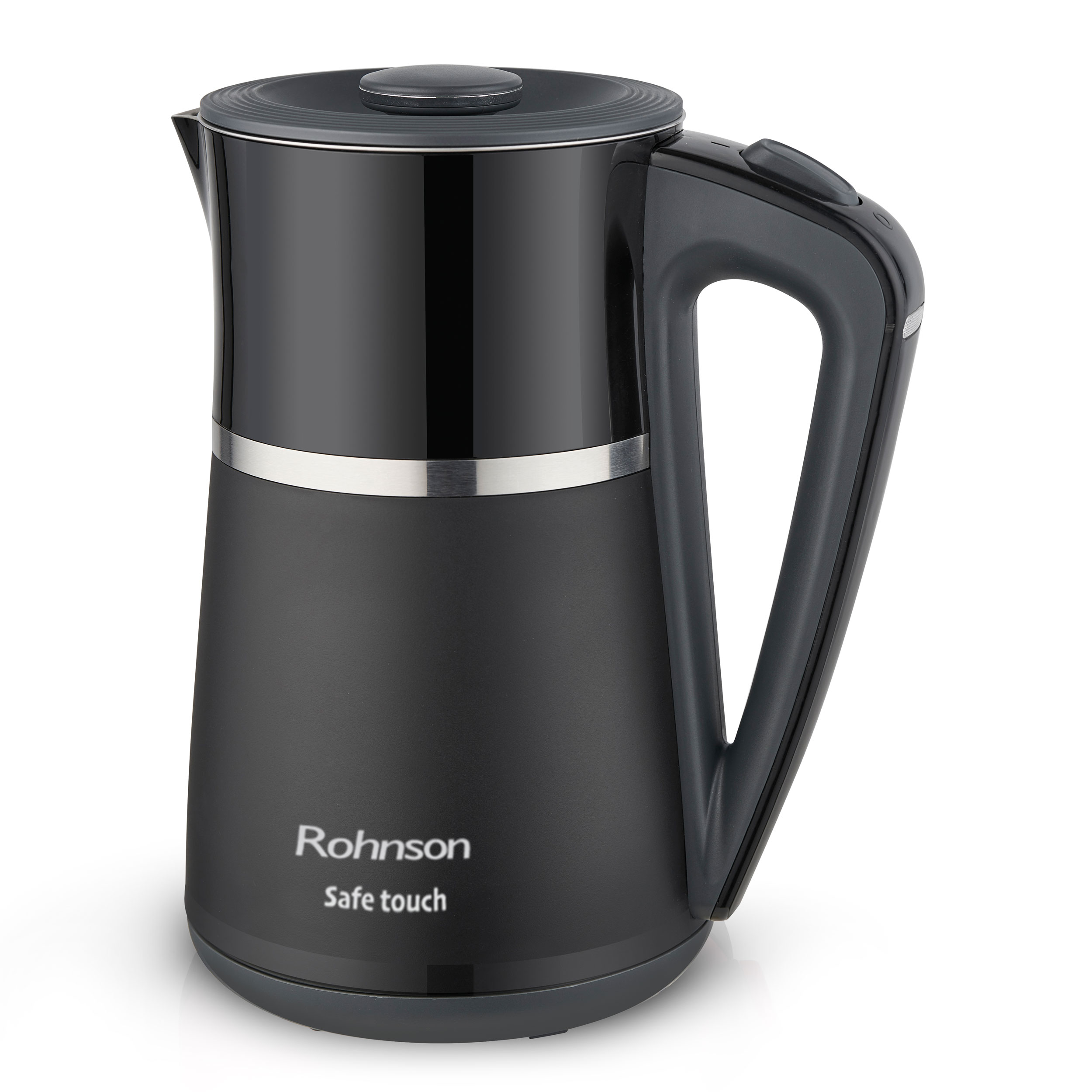 Fierbator electric Rohnson R7534 Safe Touch, 2200 W, 1,7 L, perete dublu, baza pivotanta 360°, oprire automata, protectie supraincalzire, protectie 