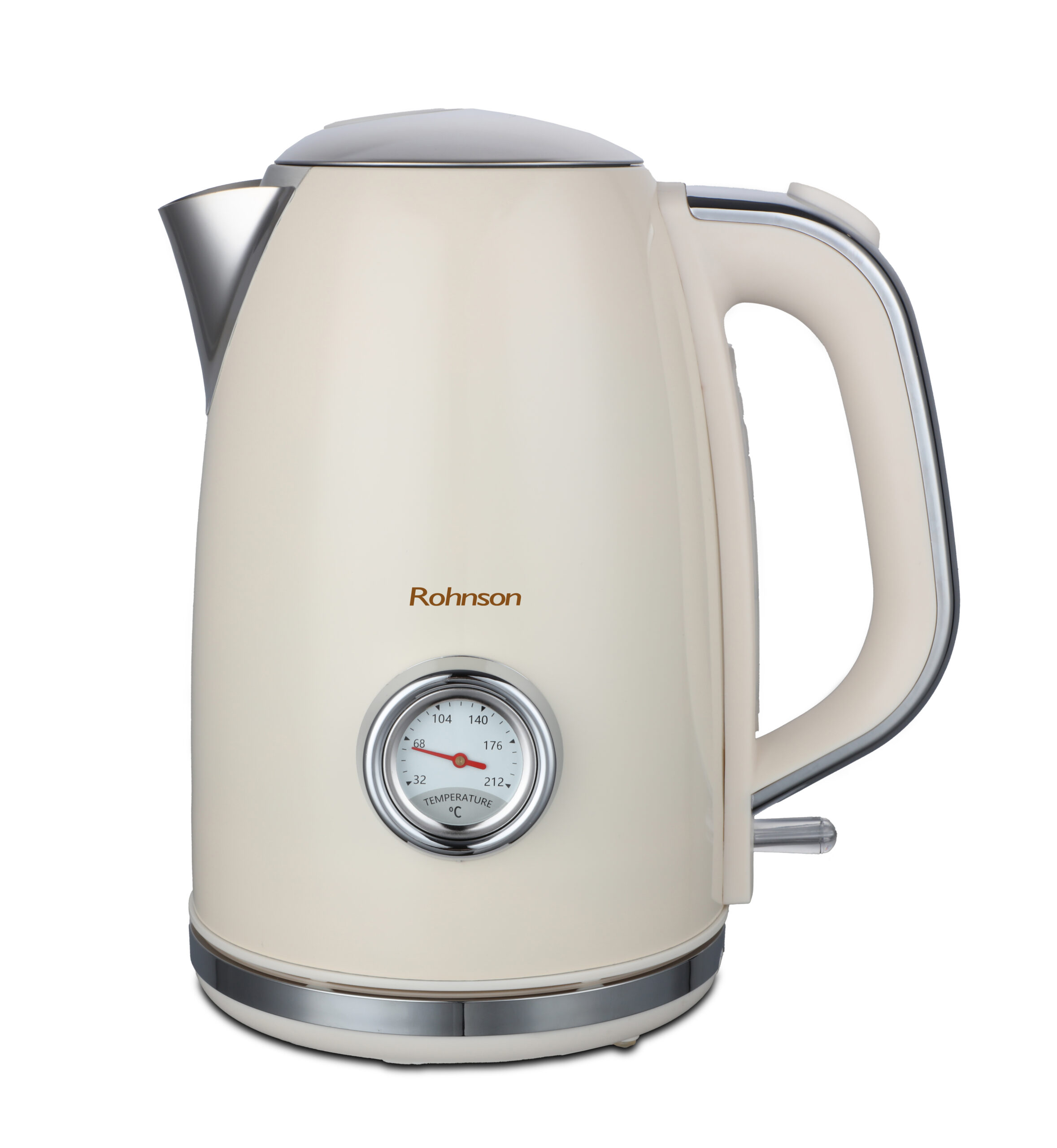 Fierbator electric Rohnson R7710 Nostalgia, 1850-2200W, 1.7 l, baza rotativa, deschidere automată a capacului, depozitare cablu, protectie anti-