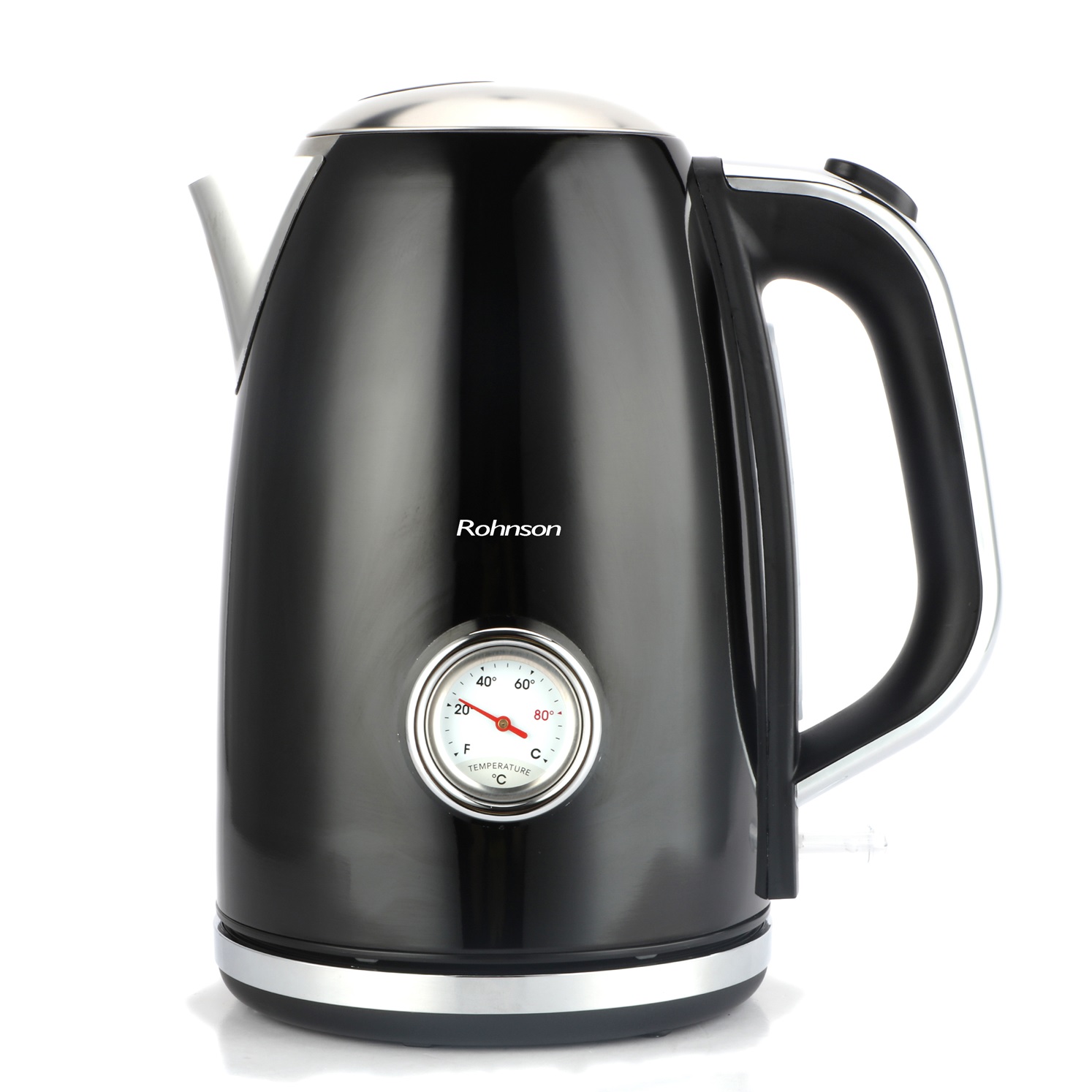 Fierbator electric Rohnson R7720 Nostalgia, 1850-2200W, 1.7 l, baza rotativa, deschidere automată a capacului, depozitare cablu, protectie anti-