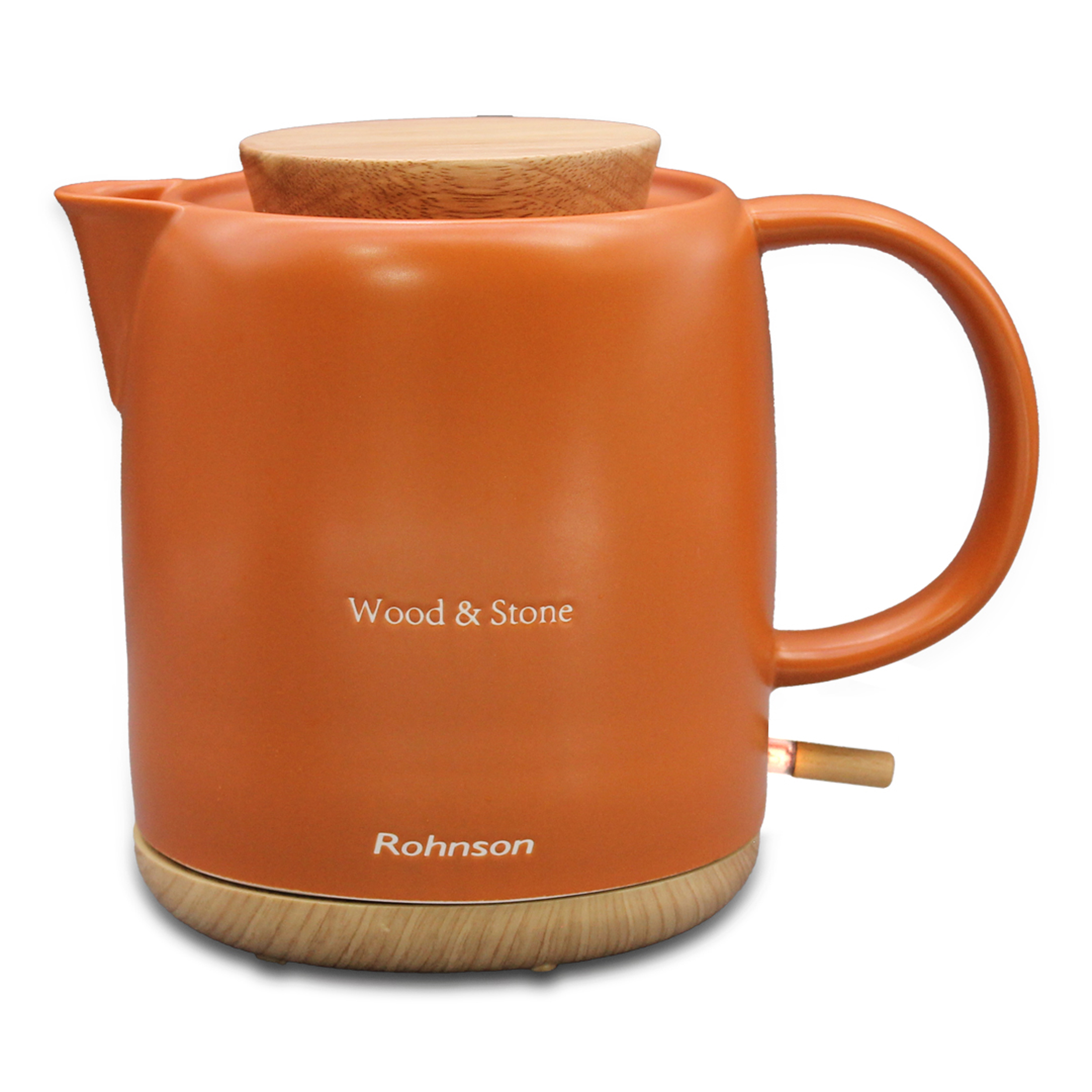 Fierbator ceramic Rohnson R7814 Wood & Stone, 1200 W, 1 l, baza pivotanta, protectie anti-fierbere uscata, protectie supraincalzire, oprire automata, 