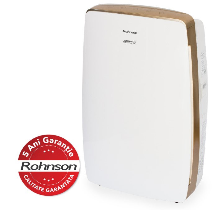 Dezumidificator de aer Rohnson R9180 Genius, 360 W, 120 m², 20 l/24h, Rezervor 4 l, 180 m³ / h, Temporizator 1-24 h, Child Lock, Drenare continua,