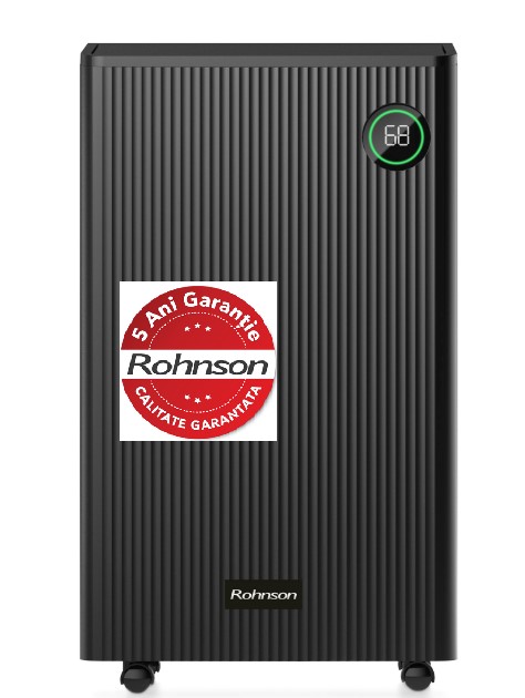 Dezumidificator de aer Rohnson R92016 True Ion & Health Clean, functie de ionizare, 200 W, 100 m², 16 l/24h, Rezervor 5.5 l, 195 m³ / h, Temporizator