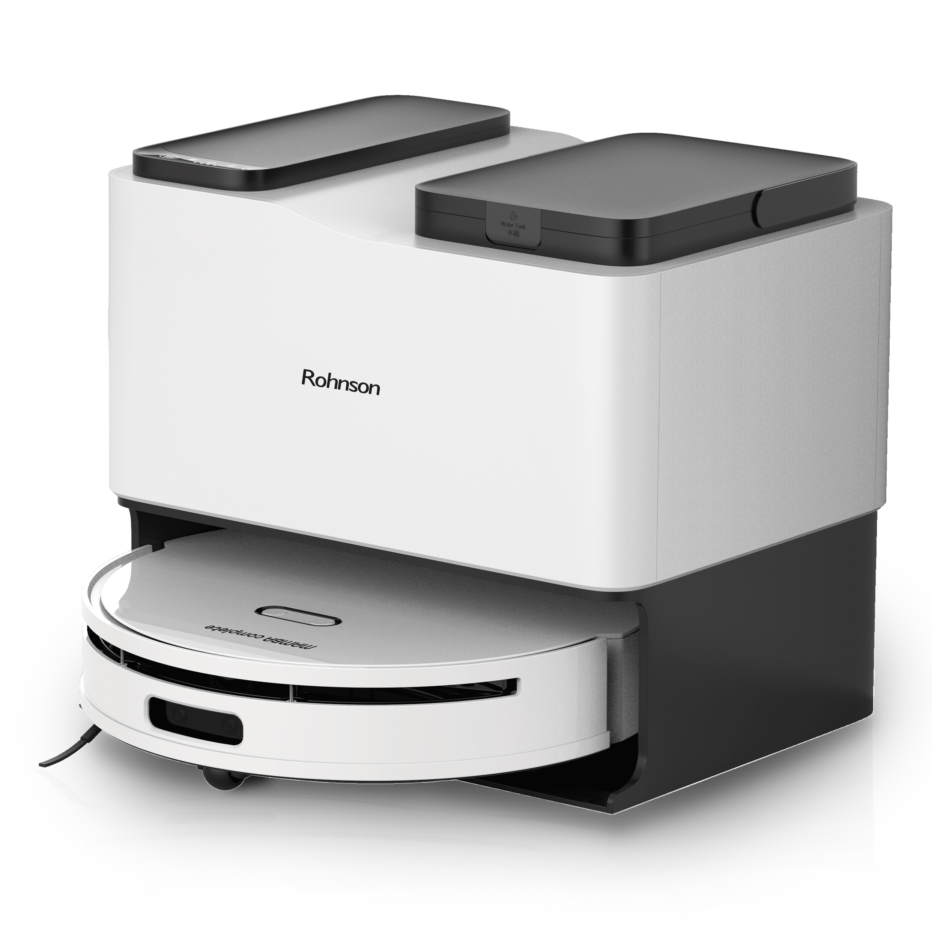 Robot aspirator cu mop si Wi-Fi, Rohnson Mamba Complete RM05, 6000Pa, 300ml, 3 viteze, 5200mAh Li, AI-procesor quad-core, Rohnson Link, Sistem automat
